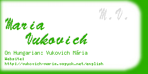 maria vukovich business card