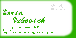 maria vukovich business card